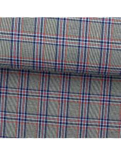 Scottish tartan fabric in vogue - Blue, black, and orange