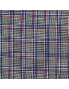 Scottish tartan fabric in vogue - Blue, black, and orange 2
