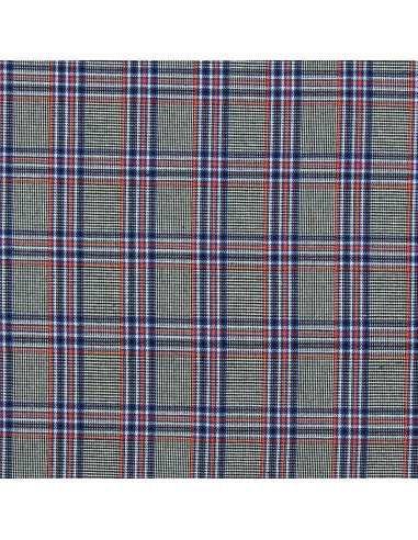 Scottish tartan fabric in vogue - Blue, black, and orange