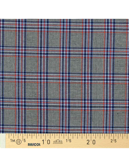 Scottish tartan fabric in vogue - Blue, black, and orange