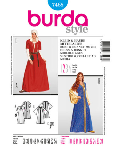 Historical dress pattern - Burda 7468