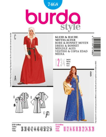 Historical dress pattern - Burda 7468