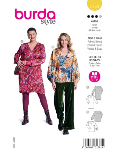 Dress and blouse pattern - Burda 5783