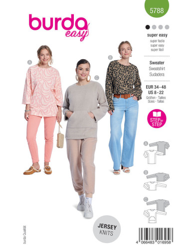 Sweatshirt pattern - Burda 5788