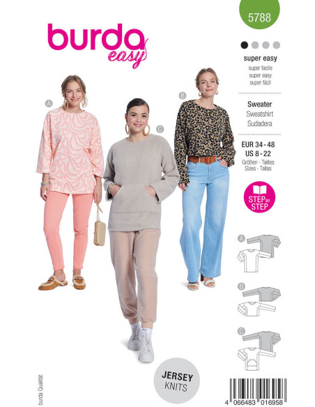 Sweatshirt pattern - Burda 5788