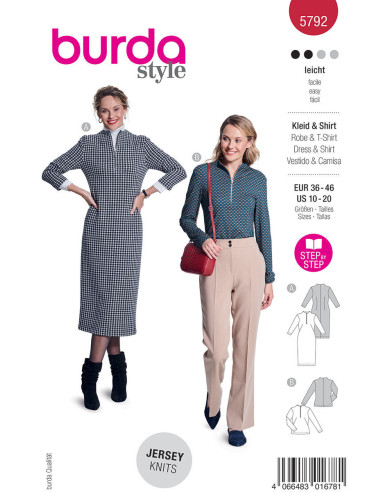 Dress and T-shirt pattern - Burda 5792