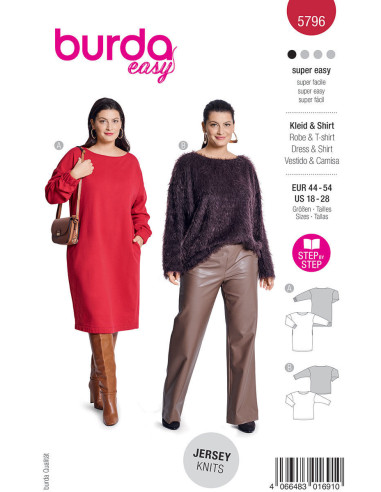 Dress and T-shirt pattern - Burda 5796
