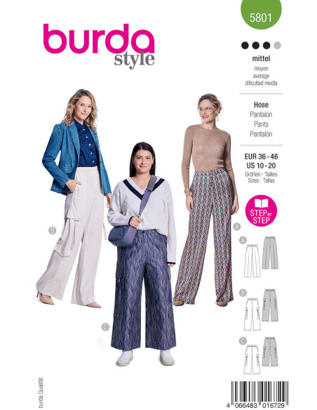 Pants pattern - Burda 5801