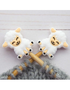 Stitch stoppers for knitting needles - Happy sheep
