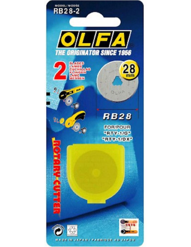 2 replacement blades for Olfa cutter - 28 mm