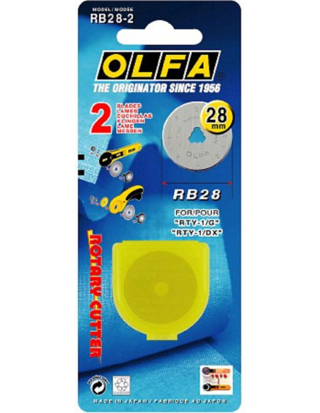 2 replacement blades for Olfa cutter - 28 mm