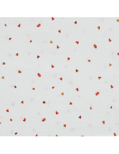 Double gauze fabric printed - Coreo white and red 2