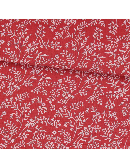 Double gauze fabric print - Taznak sandalwood and pink