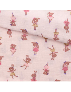 Double gauze printed fabric - Fifi morganite