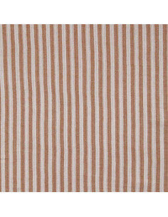 Crinkled double gauze fabric with stripes - Caramel and off-white 2
