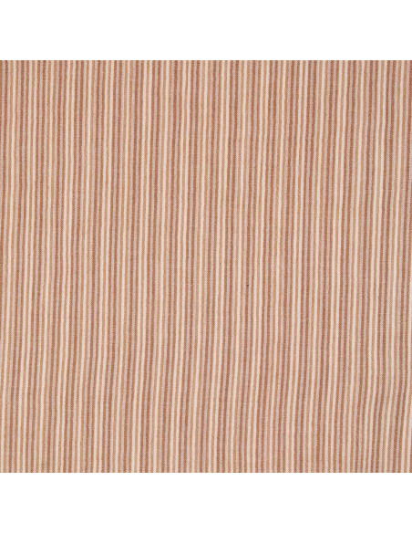 Crinkled double gauze fabric with stripes - Caramel and off-white