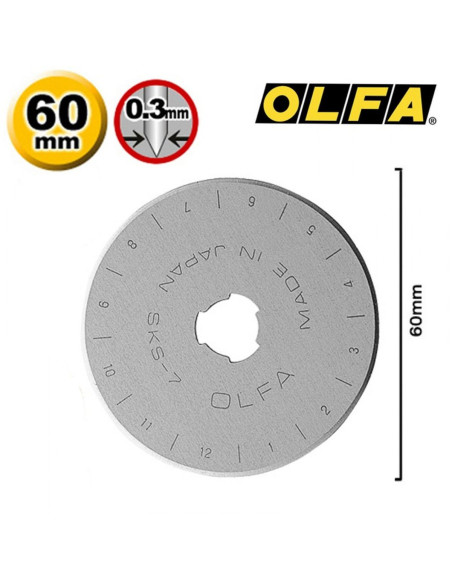 1 replacement blade for Olfa cutter - 60 mm