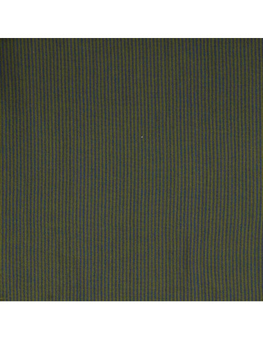 Crinkled double gauze fabric with stripes - Bronze and cobalt