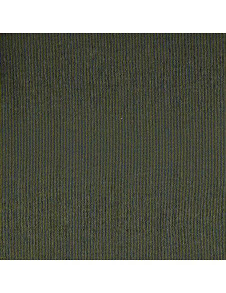 Crinkled double gauze fabric with stripes - Bronze and cobalt