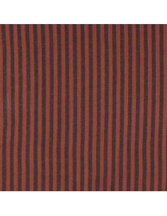 Crinkled double gauze fabric with stripes - Charcoal and toffee 2