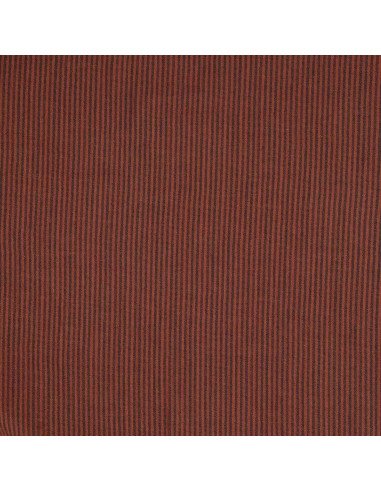 Crinkled double gauze fabric with stripes - Charcoal and toffee