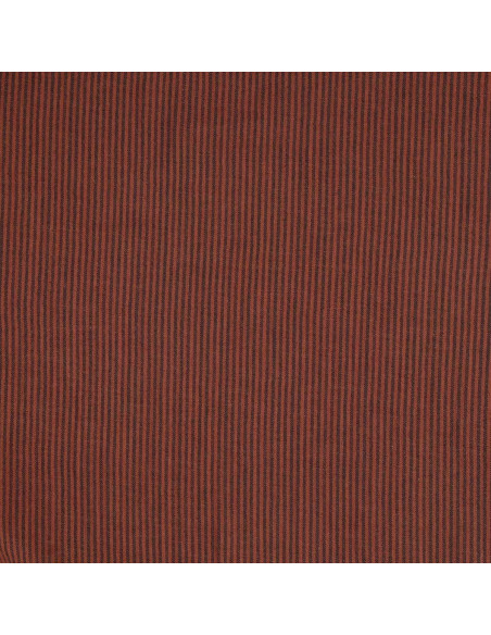 Crinkled double gauze fabric with stripes - Charcoal and toffee