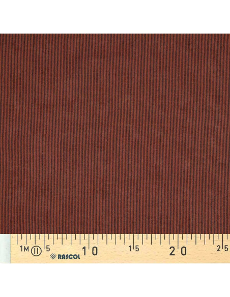 Crinkled double gauze fabric with stripes - Charcoal and toffee