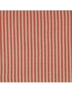 Crinkled double gauze fabric with stripes - Skin and paprika 2