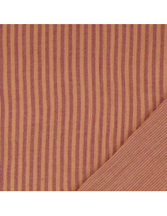 Crinkled double gauze fabric with stripes - Cassonade and Dahlia