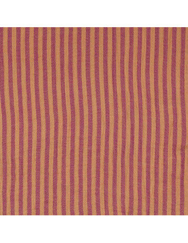 Crinkled double gauze fabric with stripes - Cassonade and Dahlia