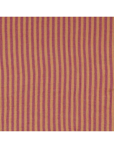 Crinkled double gauze fabric with stripes - Cassonade and Dahlia