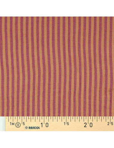 Crinkled double gauze fabric with stripes - Cassonade and Dahlia
