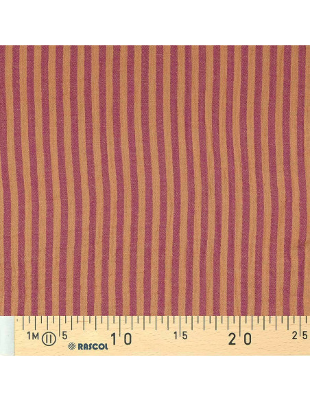 Crinkled double gauze fabric with stripes - Cassonade and Dahlia
