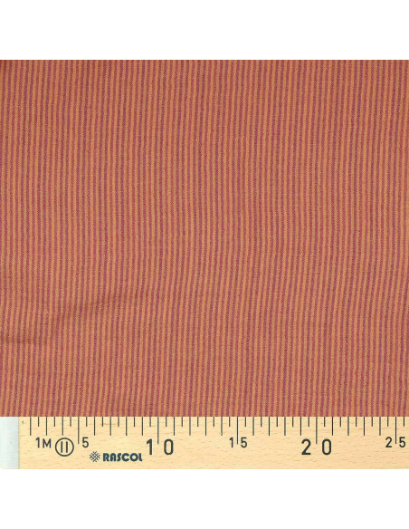 Crinkled double gauze fabric with stripes - Cassonade and Dahlia
