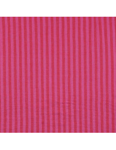 Crinkled double gauze fabric with stripes - Candy and hibiscus 2