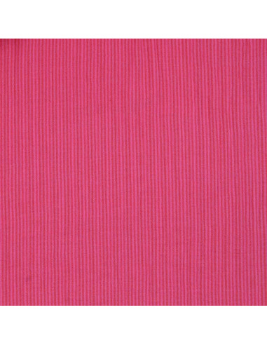 Crinkled double gauze fabric with stripes - Candy and hibiscus