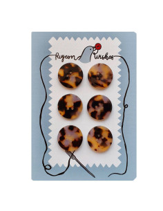 Card of 6 buttons in bio-resin 25 mm 4 holes - Beguiled