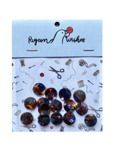Pack of 15 bio-resin buttons 15 mm 4 holes - Grimoire