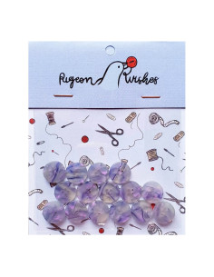 Pack of 15 bioresin buttons 15 mm 4 holes - Quartz