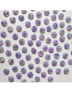 Pack of 15 bioresin buttons 15 mm 4 holes - Quartz 2