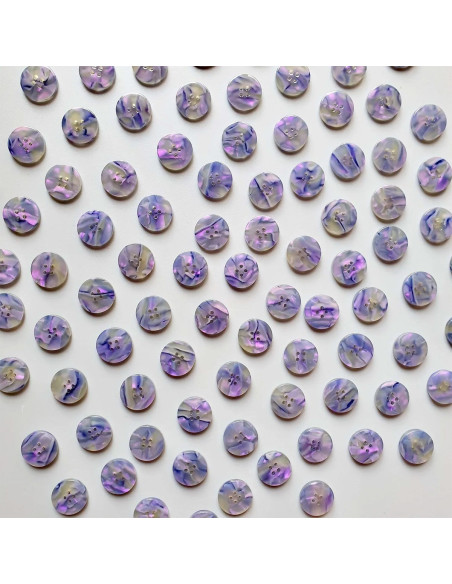 Pack of 15 bioresin buttons 15 mm 4 holes - Quartz
