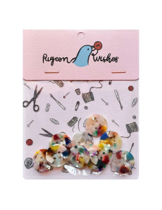 Pack of 10 buttons in bioresin 20 mm 4 holes - Painterly