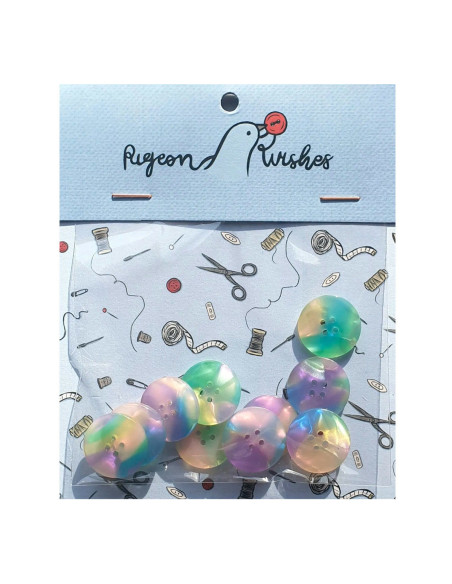 Pack of 10 buttons in bioresin 20 mm 4 holes - Neverland