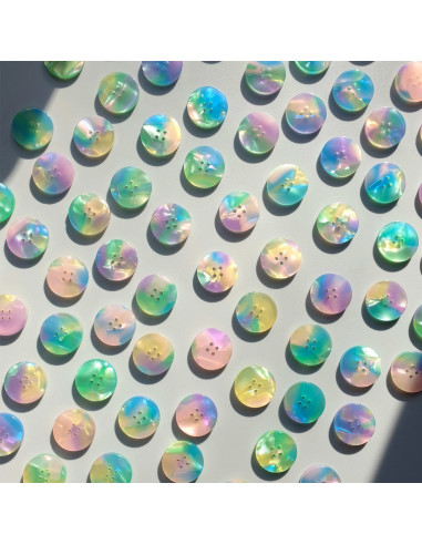 Pack of 10 buttons in bioresin 20 mm 4 holes - Neverland