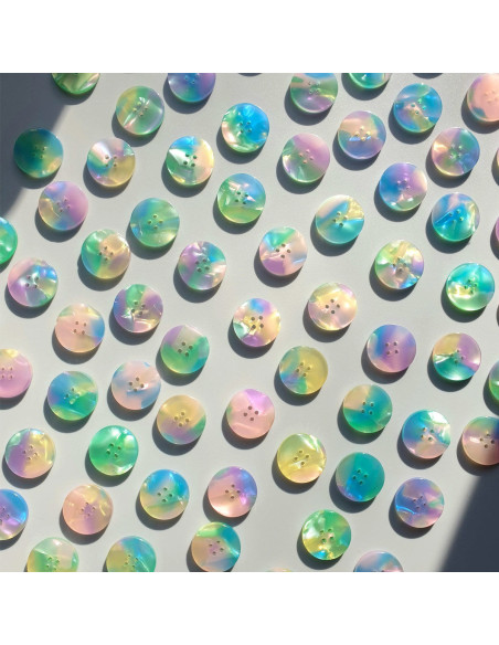 Pack of 10 buttons in bioresin 20 mm 4 holes - Neverland