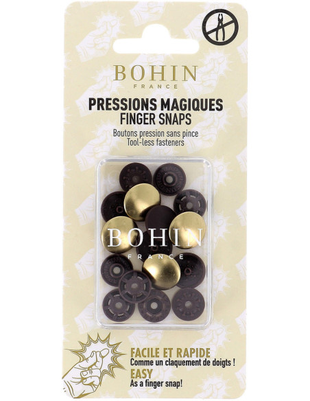 Magic snap buttons without pliers 14 mm - Gold metal finish
