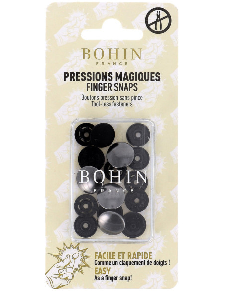 Magic snap buttons without pliers 14 mm - Gunmetal finish