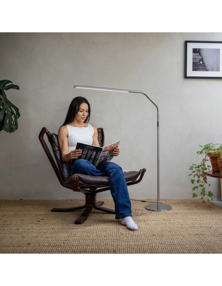 Daylight Slimline 4 Floor Lamp - Brushed Steel