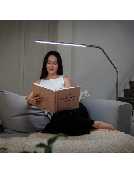 Daylight Slimline 4 Floor Lamp - Brushed Steel