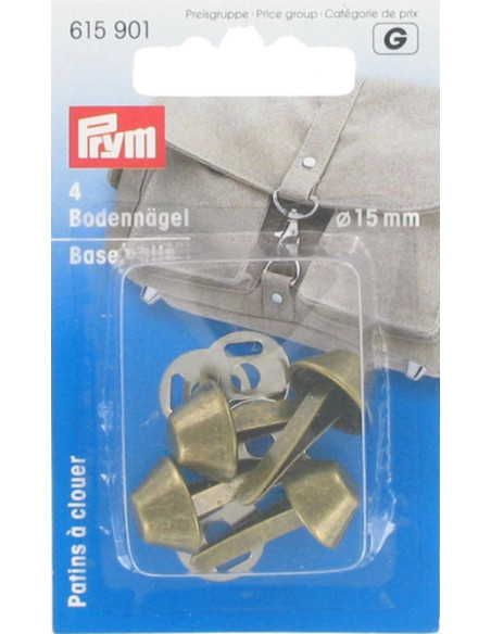 Set of 4 feet for bags 15 mm - Antique brass